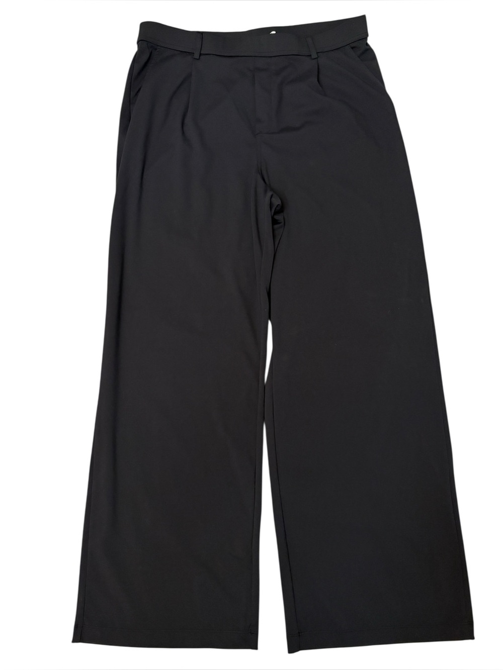 Halara Black Flex High Waisted Straight Leg Pleated Front Elastic Pants size XLT